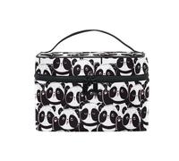 Grande trousse de maquillage avec compartiments, motif chat et cadeau de voyage, trousse de toilette avec poignée pour adolescentes et femmes, Panda 083, 23x17x16cm, Mallette de beauté