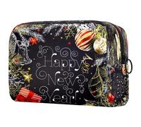 Grande trousse de maquillage avec fermeture éclair pour femme, trousse de toilette de voyage avec tableau noir, multicolore, 18.5x7.5x13cm/7.3x3x5.1in, Trousse de toilette