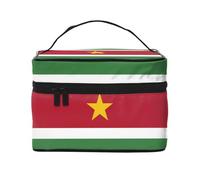 Grande trousse de maquillage de voyage avec drapeau du Suriname (22,9 x 16,5 x 15,7 cm), grande trousse de maquillage pour femmes, sac de rangement pour filles