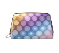 Grande trousse de maquillage de voyage avec imprimé radial rouge et bleu, 3 poches intérieures pour les essentiels, Dégradé Bokeh Pastel, One Size, Classique