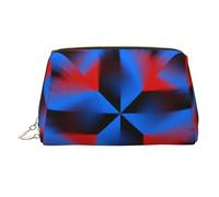 Grande trousse de maquillage de voyage avec imprimé radial rouge et bleu, 3 poches intérieures pour les essentiels, Radial Rouge Bleu, One Size, Classique