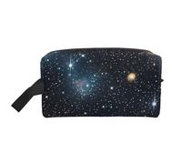 Grande trousse de maquillage de voyage avec motif constellation, amas d'étoiles, galaxies, pour femmes, pour cosmétiques, articles de toilette et accessoires, blanc, One Size