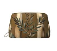 Grande trousse de maquillage de voyage en cuir PVC avec motif de branche d'olivier romaine et grec, avec fermeture éclair, blanc, Taille unique, Trousse de maquillage