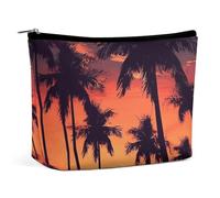 Grande trousse de maquillage de voyage en forme de palmier pour femme - Étanche - Pour sac à main - Organiseur de maquillage portable - Jolie pochette à fermeture éclair - Trousse de maquillage
