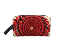 Grande trousse de maquillage de voyage - Fleur Vortex Spirale Pleine Imprimer Design Organisateur de Toilette Portable Pochette Multi-Usages pour Maquillage, blanc, One Size