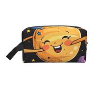 Grande trousse de maquillage de voyage imperméable avec imprimé planète mignonne pour femmes, mamans, filles, blanc, Taille unique, Trousse de toilette