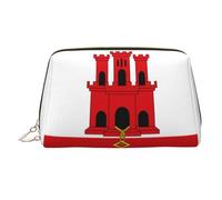 Grande trousse de maquillage de voyage imprimée drapeau de Basse-Saxe avec 3 poches intérieures pour les essentiels, Drapeau de Gibraltar, One Size, Classique