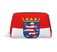 Grande trousse de maquillage de voyage imprimée drapeau de Basse-Saxe avec 3 poches intérieures pour les essentiels, Drapeau de la Hesse, One Size, Classique