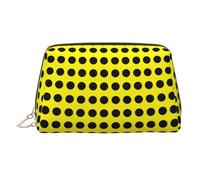 Grande trousse de maquillage de voyage imprimée drapeau de Brême - 3 poches intérieures pour les essentiels, Mélange de pois jaunes et noirs, One Size, Classique