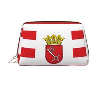 Grande trousse de maquillage de voyage imprimée drapeau de Brême - 3 poches intérieures pour les essentiels, Bannière Brême, One Size, Classique