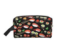 Grande trousse de maquillage de voyage - Trousse de toilette réutilisable avec impression de crevettes japonaises pour hommes et femmes