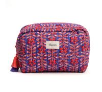 Grande trousse de maquillage fleurie en coton