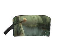 Grande trousse de maquillage imprimée Lake Fairy - Étanche - Pour femmes, mamans et filles, blanc, Taille unique, Trousse de toilette