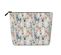 Grande trousse de maquillage portable en forme de cactus - En chanvre - Résistante à l'eau - Pour voyage