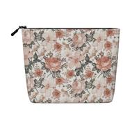 Grande trousse de maquillage portable en forme de tour Eiffel avec fleurs de Paris en chanvre - Résistante à l'eau - Trousse de toilette de voyage