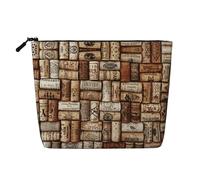 Grande trousse de maquillage portable en liège de vin, en faux chanvre, résistante à l'eau, trousse de toilette de voyage