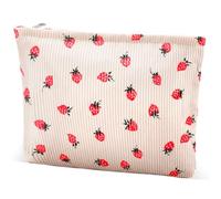 Grande trousse de maquillage Y2K en velours côtelé pour femme - Trousse de maquillage de voyage pour sac à main avec fermeture éclair - Trousse de toilette - Adorable et tendance - Trousse de