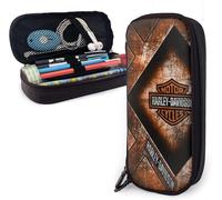 Grande Trousse De Rangement Harley Davidson À Double Fermeture Éclair Pour Maquillage, Stylos, Crayons, Articles De Papeterie