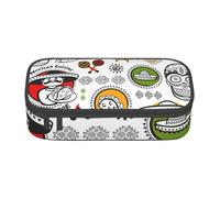 Grande trousse de rangement mexicaine avec symboles salsa imprimés pour adolescent, papeterie, école, université, affaires, voyage