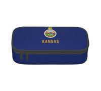 Grande trousse de rangement pour adolescents avec drapeau de l'État du Kansas - Pour l'école, le collège, les affaires, les voyages