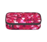 Grande trousse de rangement pour adolescents avec imprimé cœur pour la Saint-Valentin, l'école, le collège, les affaires, les voyages