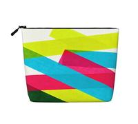 Grande trousse de toilette colorée avec imprimé arc-en-ciel dégradé pour les essentiels de voyage et cadeaux d'anniversaire, Rectangle coloré, One Size