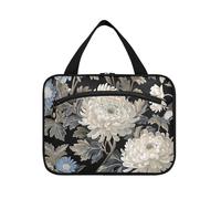 Grande trousse de toilette de voyage à suspendre pivoine blanche avec crochet, sac de médecine essentiel pour croisière, voyage, camping, estuches para maquillaje, Pivoine blanche., M, Décontracté