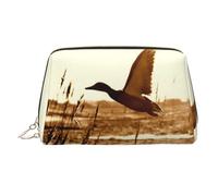 Grande trousse de toilette de voyage avec fermeture éclair imprimée Duck Fly Upon River - Convient pour la maison et les voyages