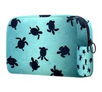 Grande trousse de toilette de voyage avec fermeture éclair Motif tortue Ocean Life, multicolore, 18.5x7.5x13cm/7.3x3x5.1in, Trousse de toilette