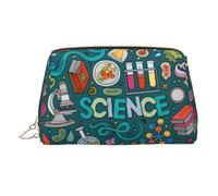 Grande trousse de toilette de voyage avec fermeture éclair sur le thème de la science de dessin animé, convient pour la maison et les voyages