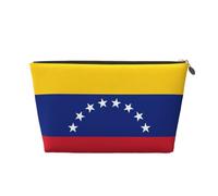 Grande trousse de toilette de voyage en cuir doré - Réutilisable - Imprimé drapeau du Venezuela - Portable - Organisateur de maquillage avec fermeture éclair, doré, Taille unique