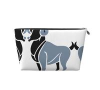 Grande trousse de toilette de voyage en cuir doré - Réutilisable - Imprimé signe du zodiaque Ram - Pochette portable avec fermeture éclair, Argenté., Taille unique
