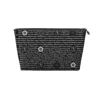 Grande trousse de toilette de voyage en cuir doré - Réutilisable - Inspiration surnaturelle - Pochette de maquillage portable avec fermeture éclair, Argenté., Taille unique