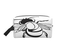 Grande trousse de toilette de voyage imprimée (Bee Love) - Tissu Oxford 600D, rembourrage en mousse, organisateur de voyage de gym et week-end