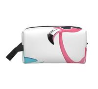 Grande trousse de toilette de voyage imprimée (Hello Glasses Flamingo) - Tissu Oxford 600D, rembourrage en mousse, organiseur de gym et de w nd