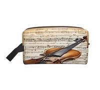 Grande trousse de toilette de voyage imprimée (papillon et violoncelle) - Tissu Oxford 600D, rembourrage en mousse, organiseur de gym et de week-end