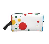 Grande trousse de toilette de voyage imprimée (Twister Polka Dots) - Tissu Oxford 600D, rembourrage en mousse, organiseur de gym et de week-end