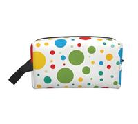 Grande trousse de toilette de voyage imprimée (Twister Polka Dots) - Tissu Oxford 600D, rembourrage en mousse, organiseur de gym et de week-end