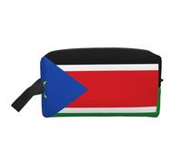 Grande Trousse de Toilette de Voyage réutilisable, Motif Drapeau du Soudan du Sud, Pochette de Rangement pour Produits de Toilette, Maquillage et Accessoires