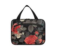 Grande trousse de toilette de voyage vintage à suspendre avec crochet, trousse de toilette portable de designer pour les voyages, les toilettes Porta Cosmeticos Mujer para cartera L