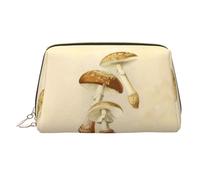Grande trousse de toilette de voyage vintage avec fermeture éclair - Motif champignons comestibles - Convient pour la maison et les voyages