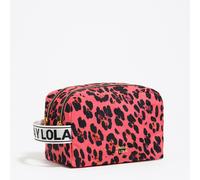 Grande trousse de toilette double nylon Leopard rose électrique UN