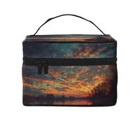 Grande trousse de toilette imprimée River and The Great Sky - Grande trousse de maquillage de voyage pour femme