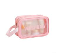 Grande trousse de toilette transparente en polyuréthane imperméable avec finition mate pour cosmétiques et kit de rasage 25 x 14 x 8 cm