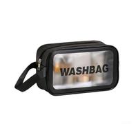 Grande trousse de toilette transparente en polyuréthane imperméable avec finition mate pour cosmétiques et kit de rasage 25 x 14 x 8 cm