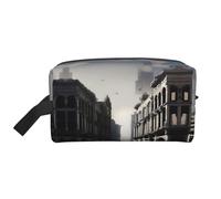 Grande Trousse de Voyage réutilisable avec imprimé Villes en ruines, Pochette de Rangement pour Articles de Toilette, Maquillage et Accessoires