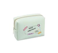 Grande trousse et pochette de maquillage Vert pastel avec motif don t touch personnalisee