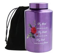 Grande urne funéraire pour Adulte jusqu'à 90,7 kg - Urne décorative pour Cendres humaines - Urne en Forme de Rose avec Sac en Velours