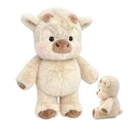 Grande vache en peluche - 61 cm - Compagnon doux et apaisant avant le coucher - Poupée de course réaliste en peluche pour canapé, lit et canapé - Cadeau réconfortant pour petite amie
