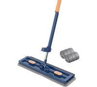 Grande Vadrouille Plate, Vadrouille Plate En Microfibre Pour Humide Et Sec Avec 2tampons Réutilisables, Vadrouille De Nettoyage Rotative À 360°, Vadrouille De Sol Pour Stratifié De Bois Dur, Carrelage